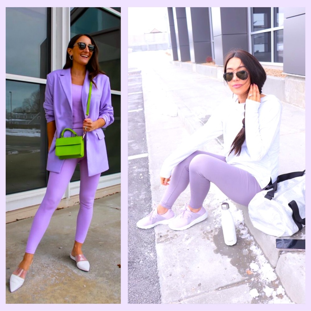 JoyLab Lavender Leggings size medium side phone pockets